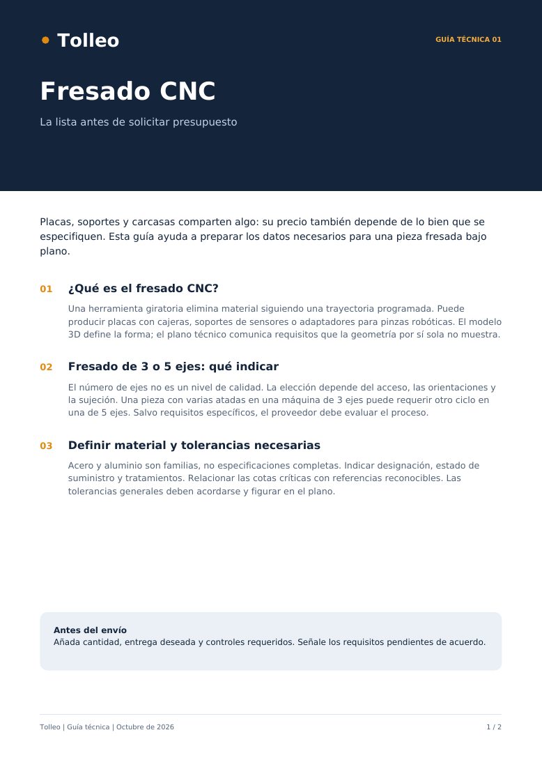 Primera página del PDF: Fresado CNC