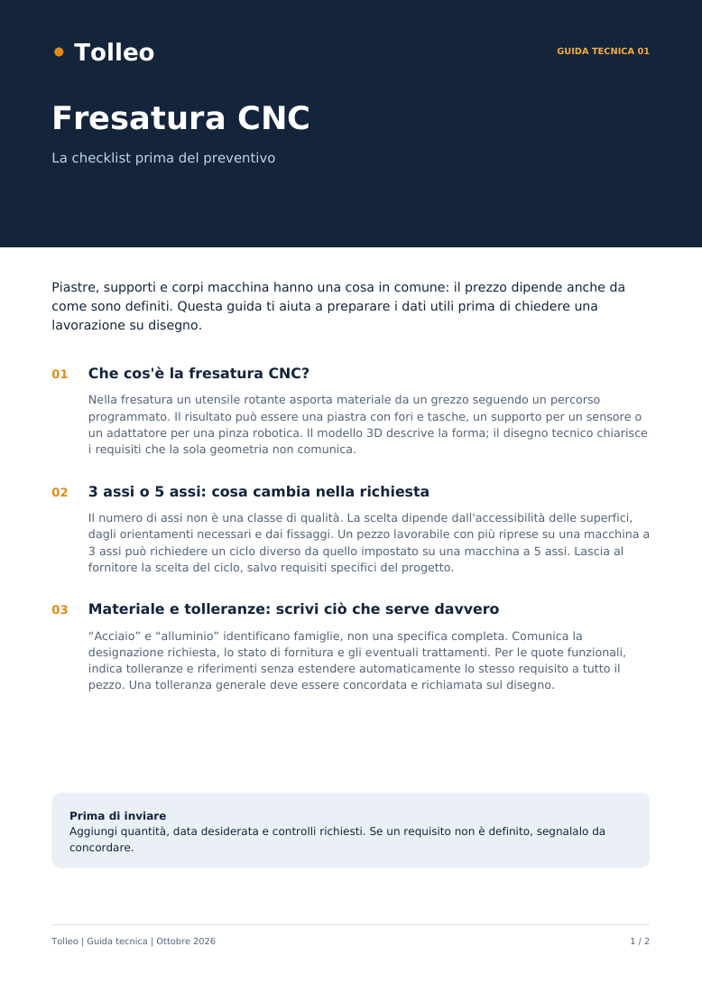 Prima pagina del PDF: Fresatura CNC